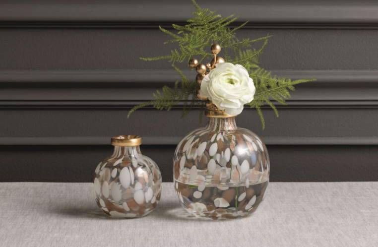 White & Gold Tortoise Vases