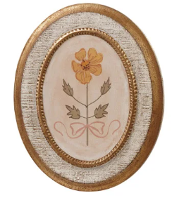 Oval Gold Flower Wall Decor