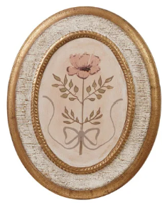 Oval Gold Flower Wall Decor