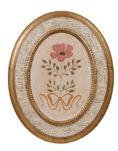 Oval Gold Flower Wall Decor