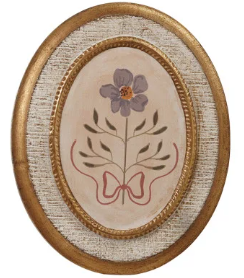 Oval Gold Flower Wall Decor