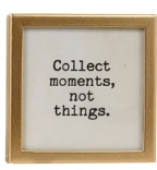 Gold Metal & Glass Framed Magnet with Saying