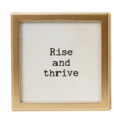 Gold Metal & Glass Framed Magnet with Saying