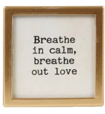 Gold Metal & Glass Framed Magnet with Saying
