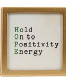 Gold Metal & Glass Framed Magnet with Saying
