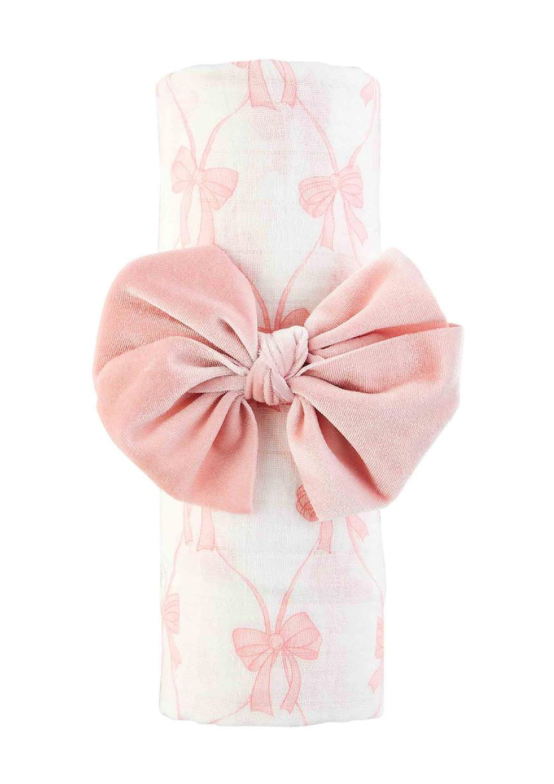 Bow Swaddle & Headband Set
