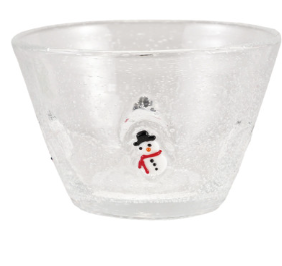 Glass Bowl with Embedded Holiday Icons