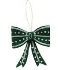 Wool Felt Bow Ornament with Embroidery, Sequins & Beads