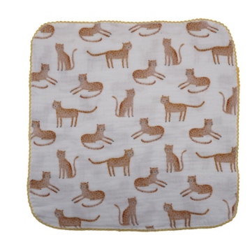 Cotton Double Cloth Burp Cloth with Crochet Trim
