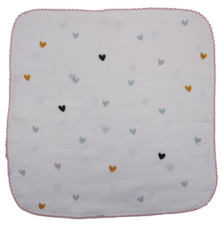 Cotton Double Cloth Burp Cloth with Crochet Trim