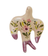 Hand-Painted Stoneware Bird Wall Decor
