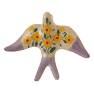 Hand-Painted Stoneware Bird Wall Decor