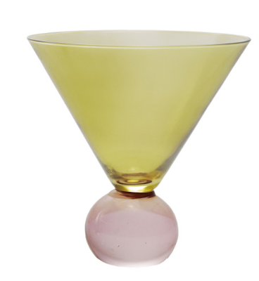 Two-Tone Martini Glass with Ball Stem