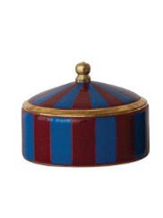 Brass & Resin Round Striped Box