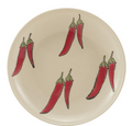 Round Hand-Painted Stoneware Plate