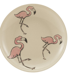 Round Hand-Painted Stoneware Plate