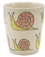 Round Hand-Painted Stoneware Cup