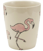 Round Hand-Painted Stoneware Cup
