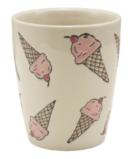 Round Hand-Painted Stoneware Cup