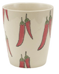 Round Hand-Painted Stoneware Cup