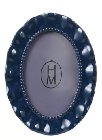 Oval Resin & Glass Wavy Photo Frame