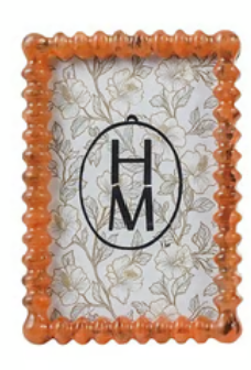 Marbled Resin & Glass Spindle Frame