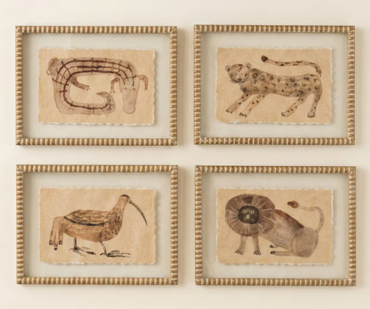 Framed Animal Prints Under Glass