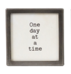 Silver Metal & Glass Framed Magnet with Saying