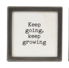 Silver Metal & Glass Framed Magnet with Saying