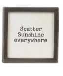 Silver Metal & Glass Framed Magnet with Saying