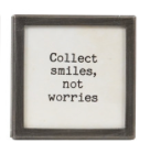 Silver Metal & Glass Framed Magnet with Saying