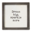 Silver Metal & Glass Framed Magnet with Saying