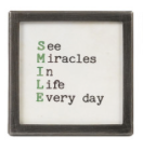 Silver Metal & Glass Framed Magnet with Saying