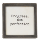 Silver Metal & Glass Framed Magnet with Saying