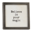 Silver Metal & Glass Framed Magnet with Saying