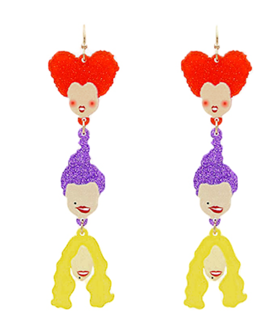 Hocus Pocus Witch Dangle Earrings