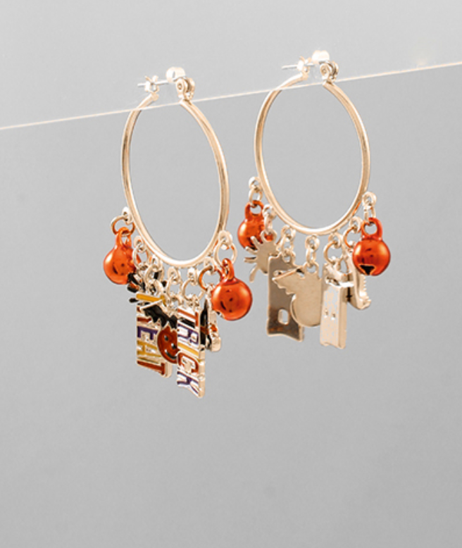 Halloween Charm Hoops