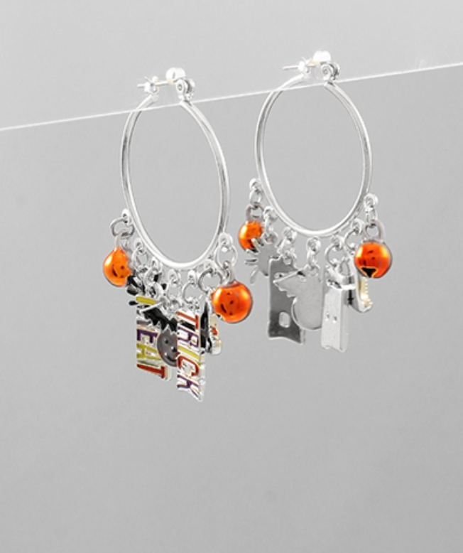 Halloween Charm Hoops