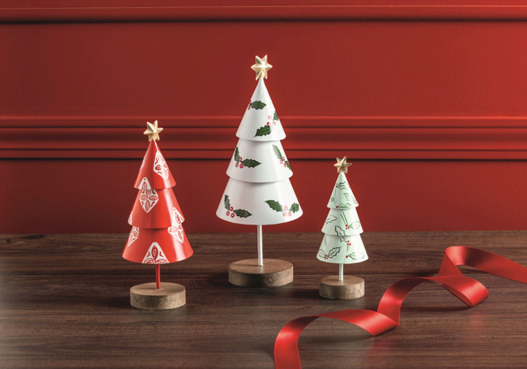Painted Tin Christmas Trees