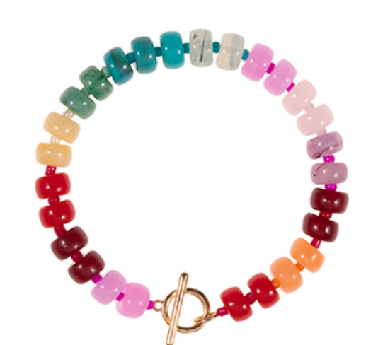 Flat Round Bead Ombre Bracelet