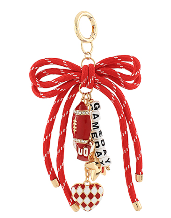 GAMEDAY Football Cord Bow Bag Charm