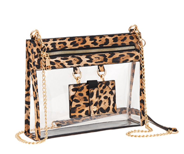 Clear Leopard Stadium Bag