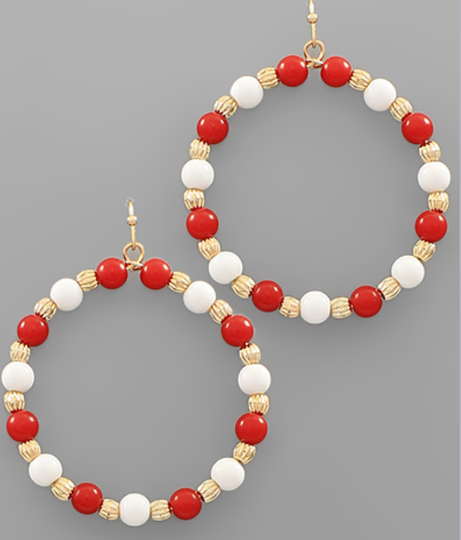 Collegiate Colored Circle Earrings