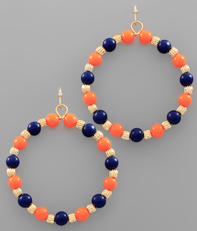 Collegiate Colored Circle Earrings