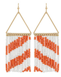 Triangle Seed Bead Tassel Earrings