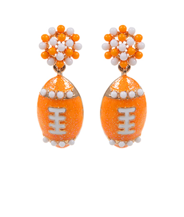 Enamel Football Earrings
