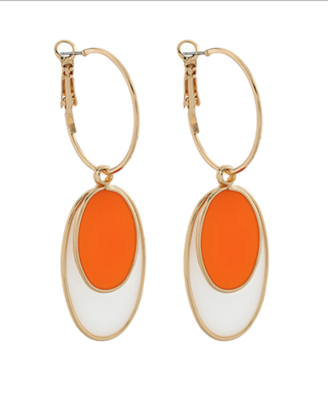 Gameday Oval Dangle Hoops