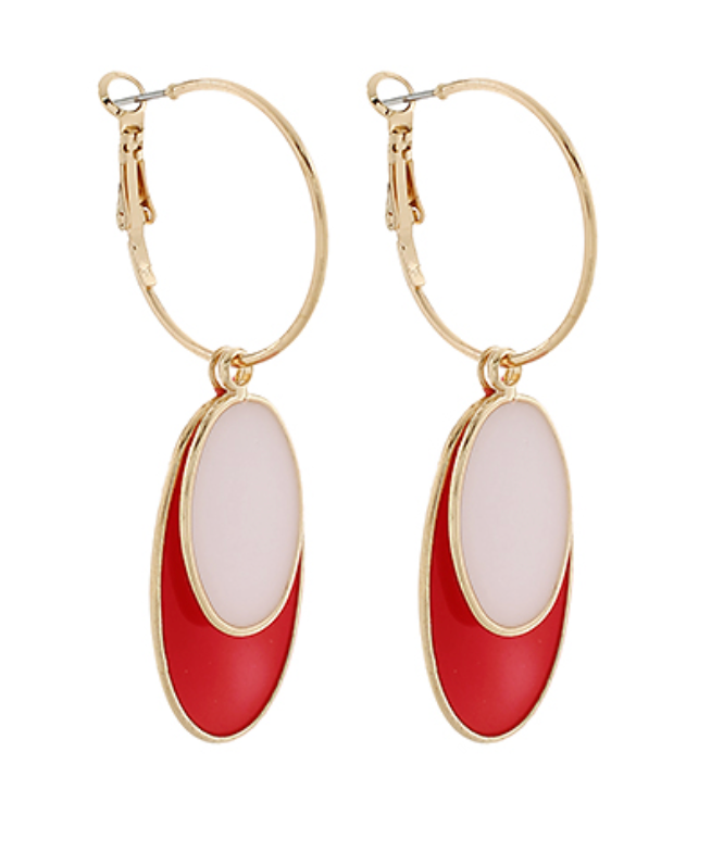 Gameday Oval Dangle Hoops