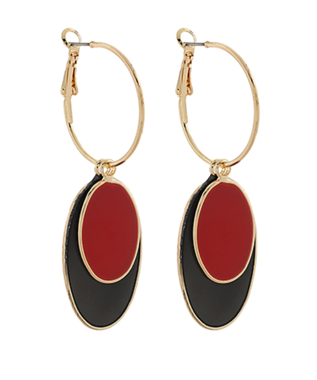 Gameday Oval Dangle Hoops