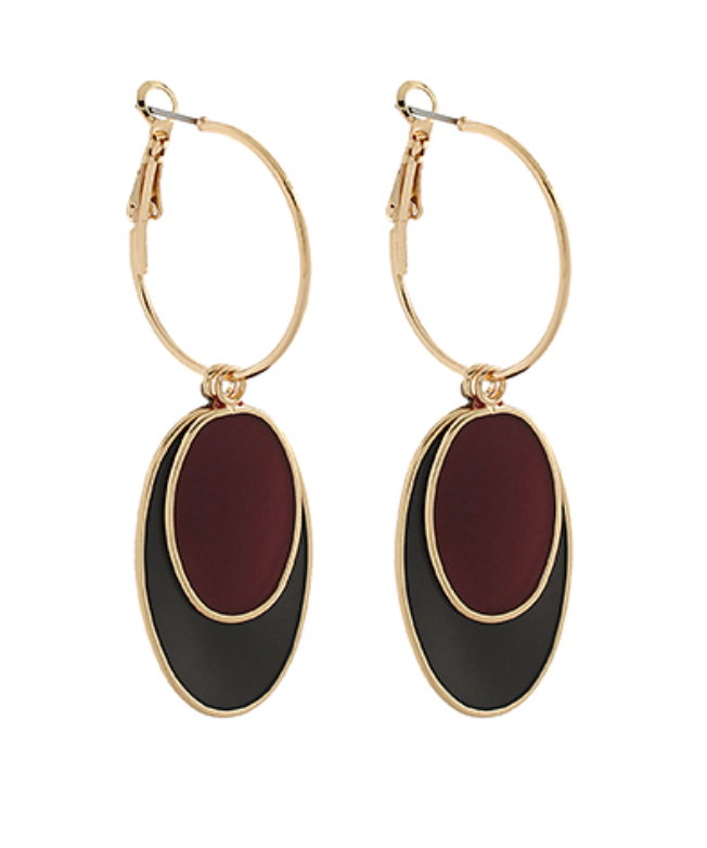 Gameday Oval Dangle Hoops